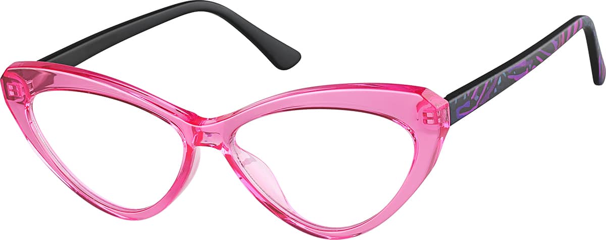 Angle view of Cat-Eye Glasses 2041817 in Pink