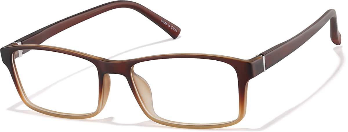 Angle view of Rectangle Glasses 2046115 in Brown