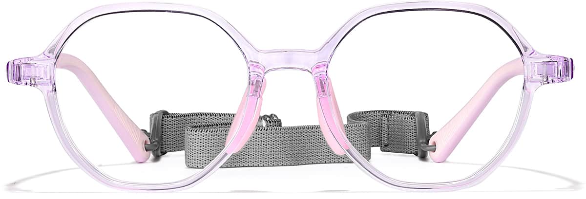 Front view of Geometric Glasses 2048417 in Purple