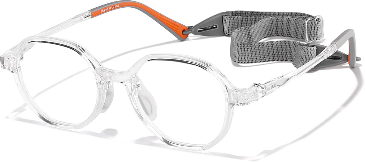 Angle view of Geometric Glasses 2048423 in Clear