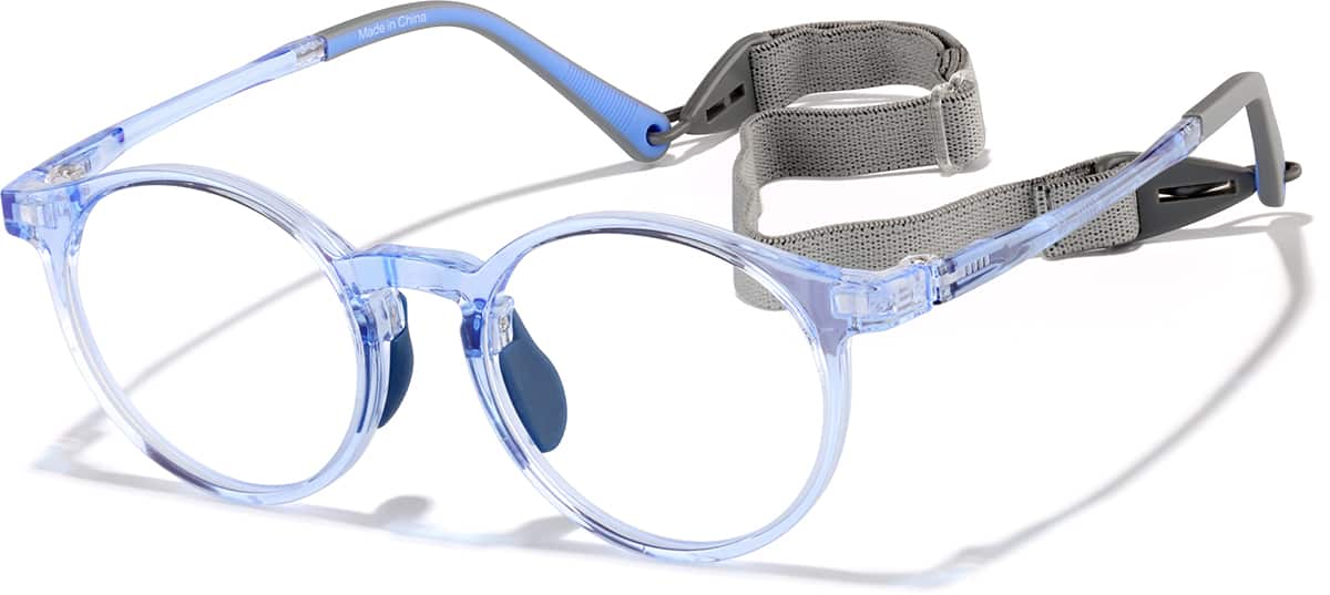 Angle view of Round Glasses 2048516 in Blue