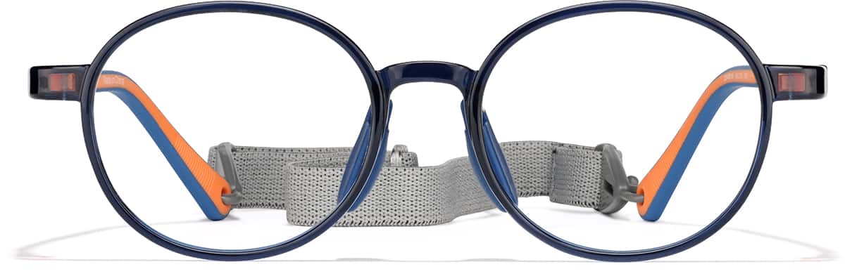 Front view of Round Glasses 2048616 in Blue