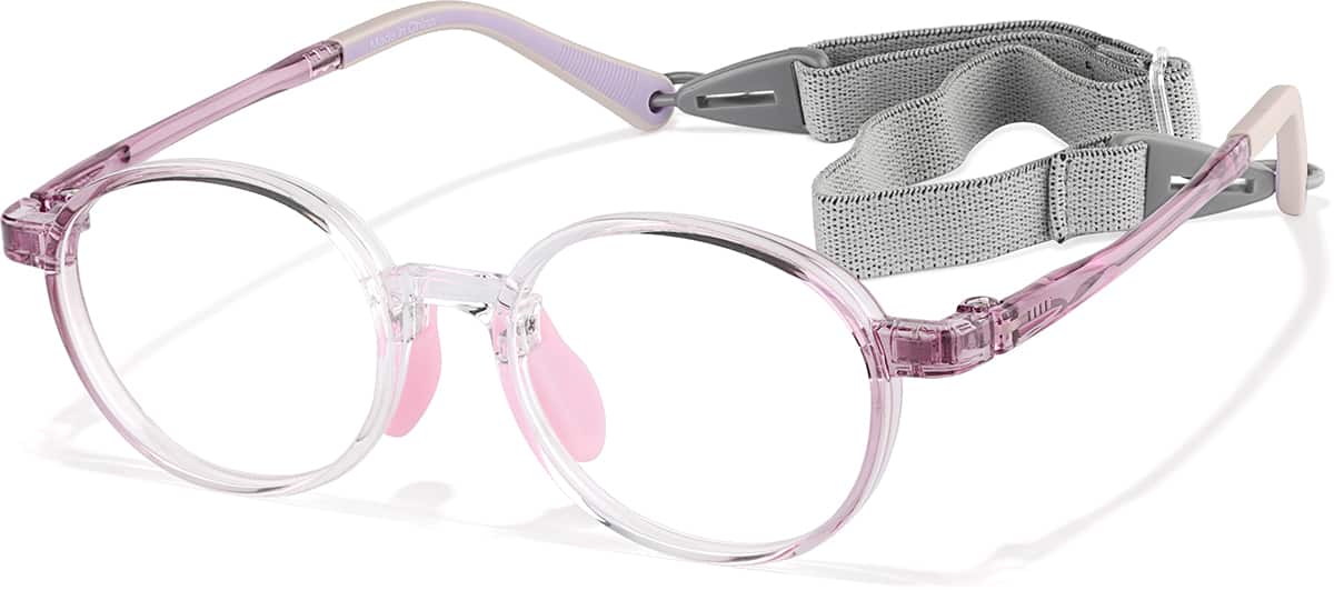 Angle view of Round Glasses 2048617 in Purple