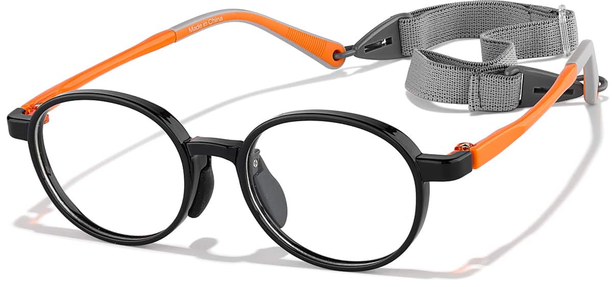 Angle view of Round Glasses 2048621 in Black