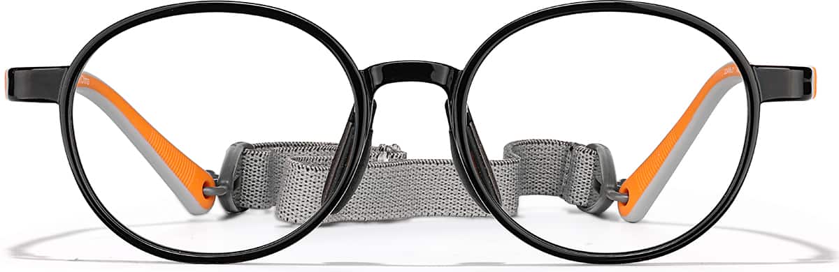 Front view of Round Glasses 2048621 in Black
