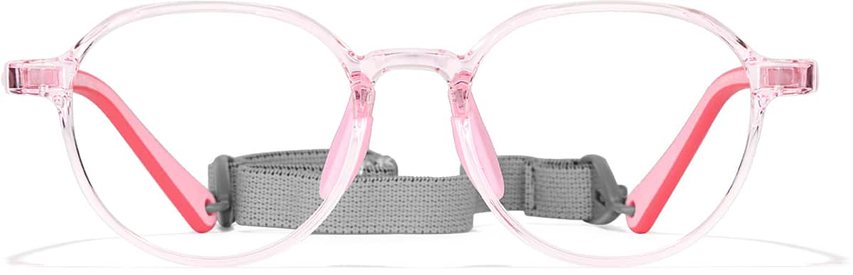 Front view of Round Glasses 2048719 in Pink