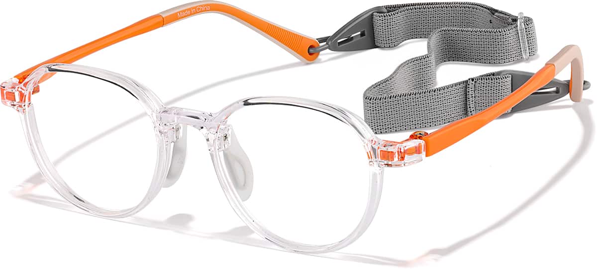 Angle view of Round Glasses 2048723 in Clear