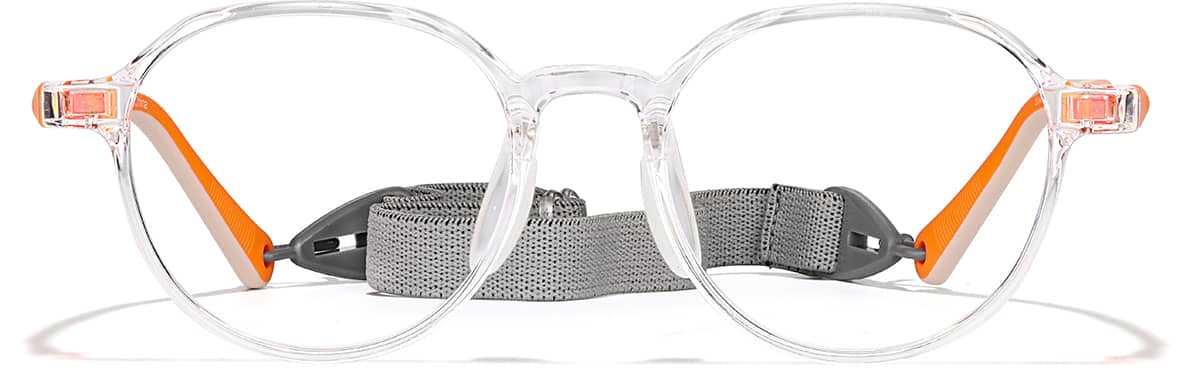 Front view of Round Glasses 2048723 in Clear