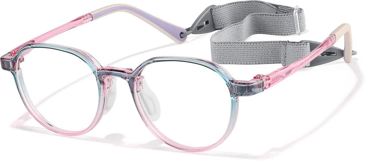 Angle view of Round Glasses 2048724 in Green