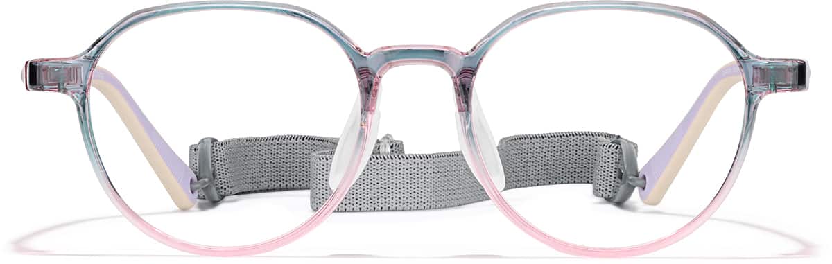 Front view of Round Glasses 2048724 in Green