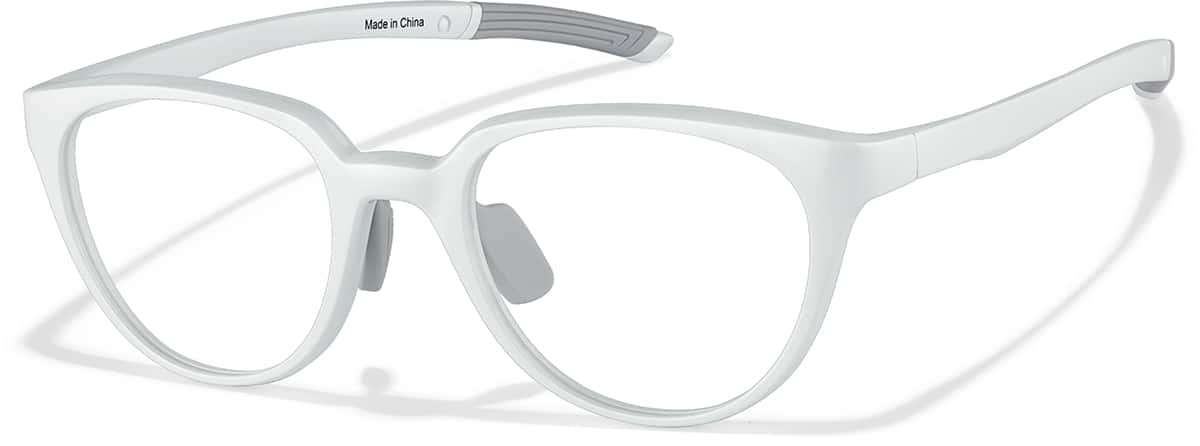 Angle view of Zunnies - Cat-eye Sports Glasses 2049530 in White