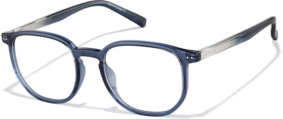 Angle view of Aquarius Zodiac Square Glasses 2049816 in Translucent Blue