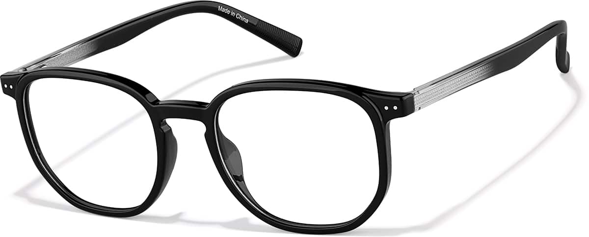 Angle view of Aquarius Zodiac Square Glasses 2049821 in Black
