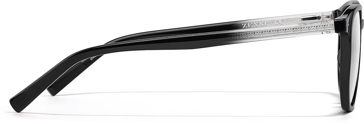 Side view of Aquarius Zodiac Square Glasses 2049821 in Black