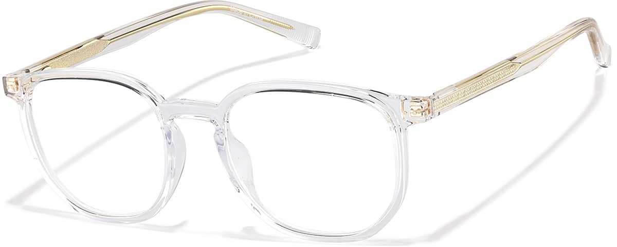 Angle view of Aquarius Zodiac Square Glasses 2049823 in Clear