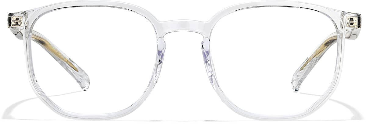 Front view of Aquarius Zodiac Square Glasses 2049823 in Clear