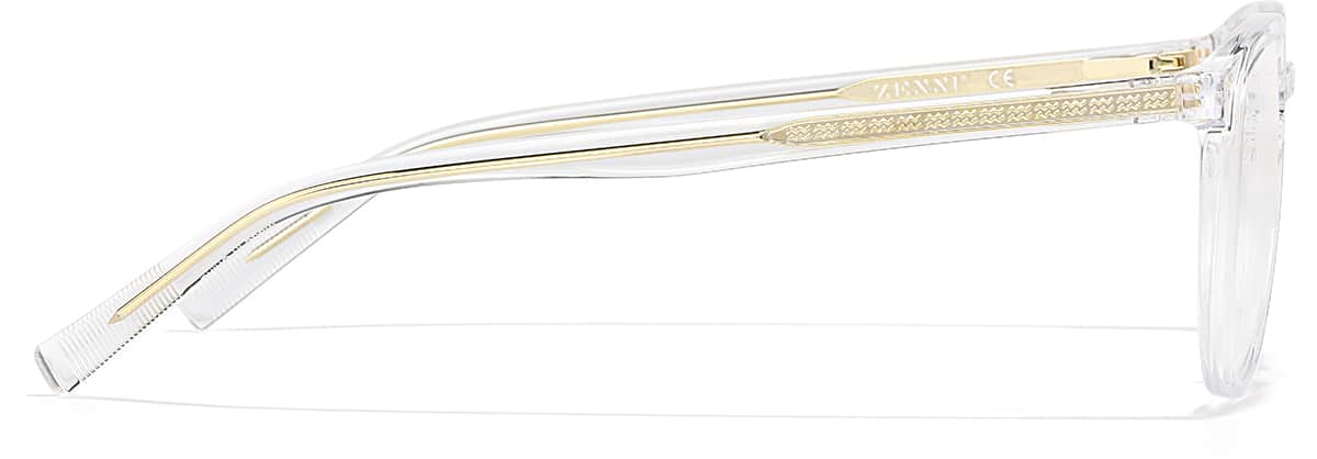 Side view of Aquarius Zodiac Square Glasses 2049823 in Clear