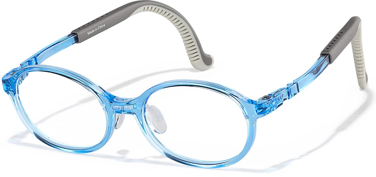 Angle view of Lightweight Oval Glasses 2049916 in Translucent Navy Blue + Gray Tem