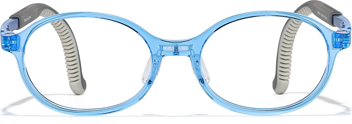 Front view of Lightweight Oval Glasses 2049916 in Translucent Navy Blue + Gray Tem