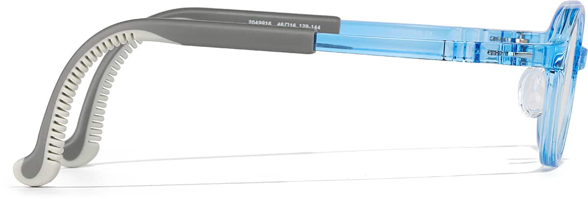 Side view of Lightweight Oval Glasses 2049916 in Translucent Navy Blue + Gray Tem