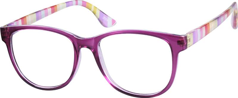 Angle view of Square Glasses 205917 in Purple