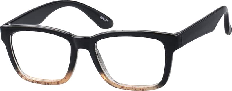 Angle view of Square Glasses 206121 in Black