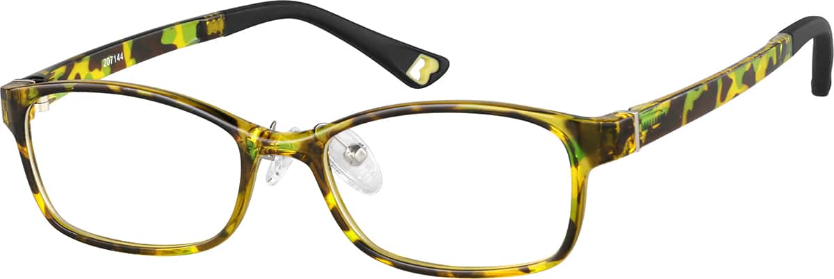 Angle view of Kids’ Rectangle Glasses 207144 in Pattern