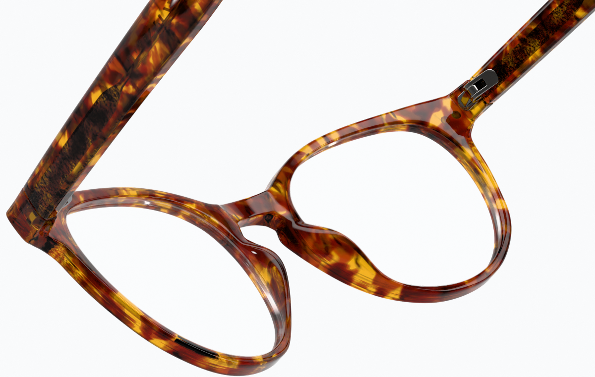 See-through view of Round Glasses 208425 in Tortoiseshell