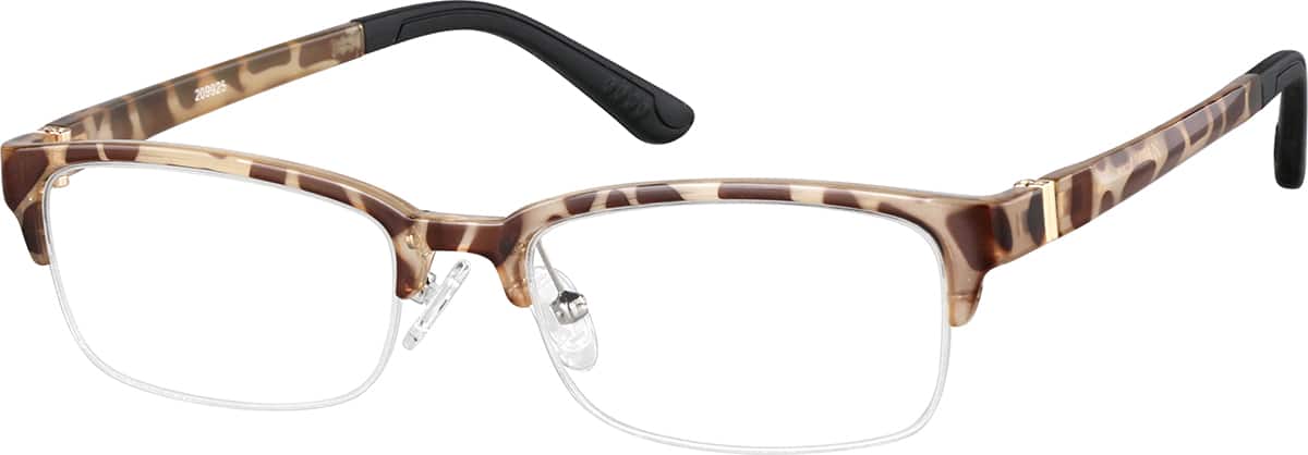 Angle view of Browline Glasses 209925 in Brown