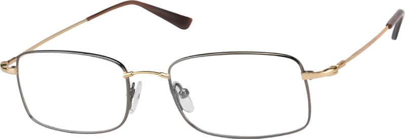 Angle view of Rectangle Glasses 211412 in Gray