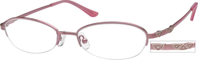 Angle view of Oval Glasses 212719 in Pink