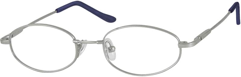 Angle view of Kids’ Oval Glasses 219411 in Silver