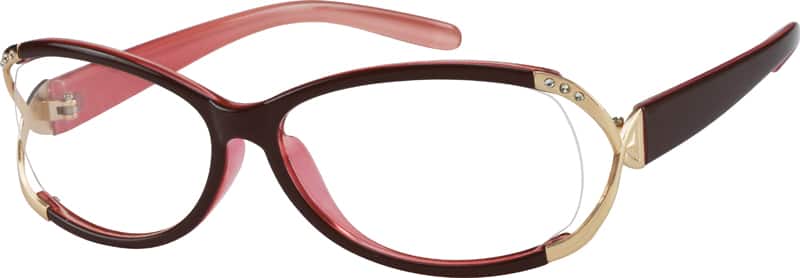 Angle view of Oval Glasses 221217 in Purple