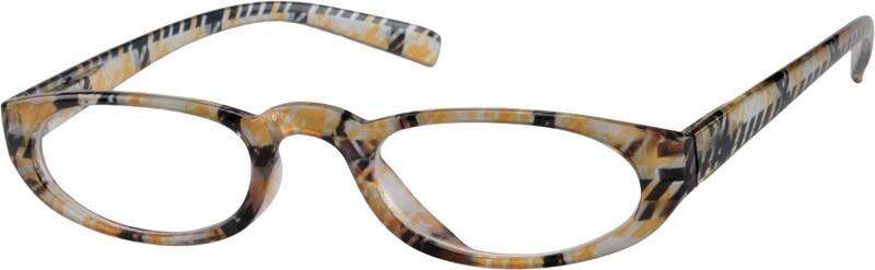 Angle view of Oval Glasses 223415 in Brown