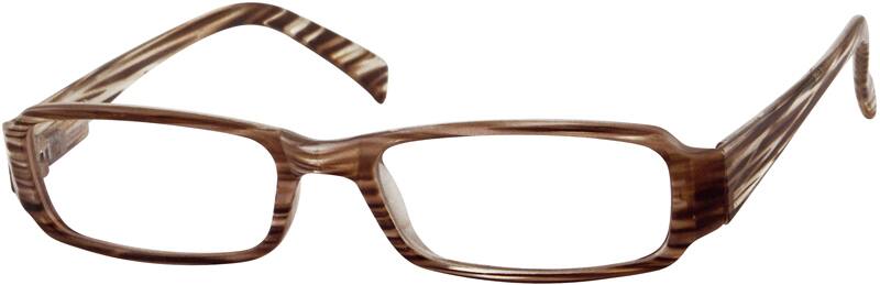Angle view of Rectangle Glasses 224315 in Brown