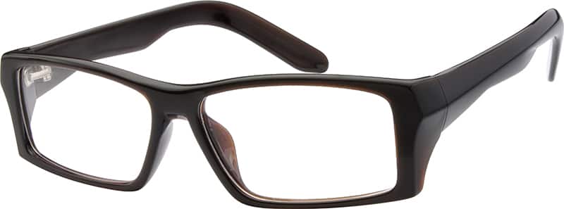 Angle view of Rectangle Glasses 225015 in Brown