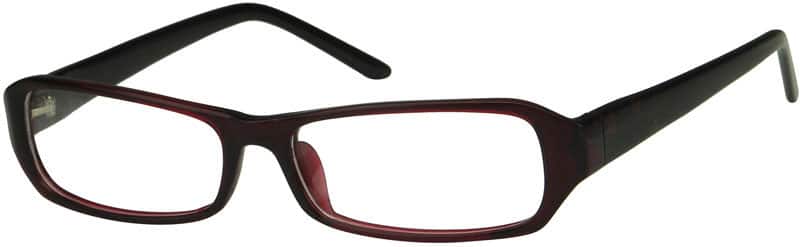Angle view of Rectangle Glasses 225118 in Red