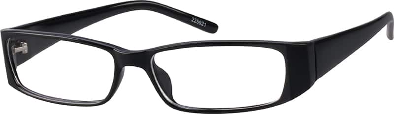 Angle view of Rectangle Glasses 225921 in Black