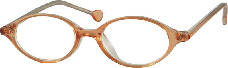 Angle view of Kids’ Oval Glasses 226622 in Orange