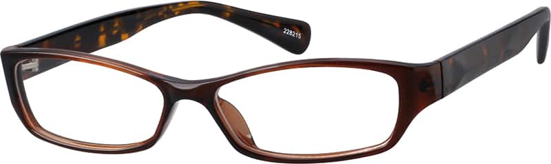 Angle view of Rectangle Glasses 228215 in Brown