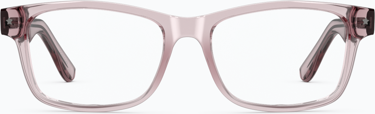 Front view of Rectangle Glasses 228419 in Pink