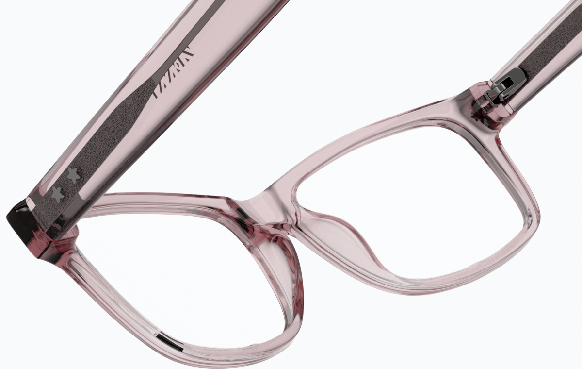 See-through view of Rectangle Glasses 228419 in Pink