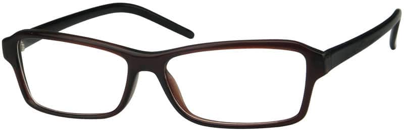 Angle view of Rectangle Glasses 229115 in Brown