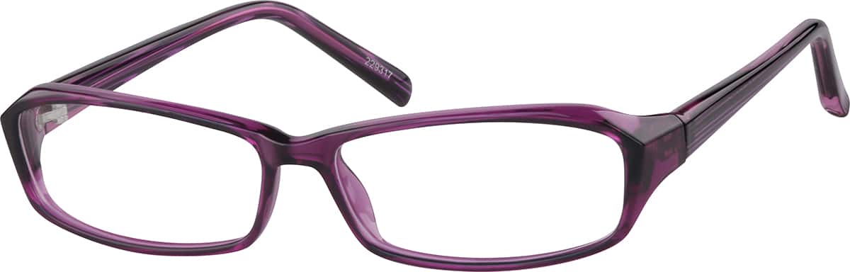 Angle view of Rectangle Glasses 229317 in Purple