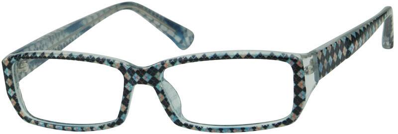 Angle view of Rectangle Glasses 231716 in Black