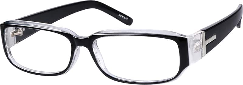 Angle view of Rectangle Glasses 234021 in Black