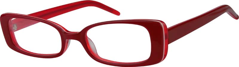 Angle view of Rectangle Glasses 235618 in Red
