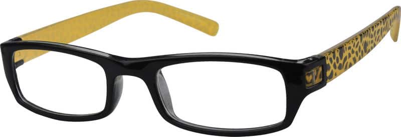 Angle view of Rectangle Glasses 236322 in Yellow