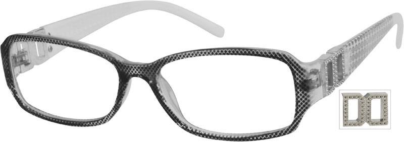 Angle view of Rectangle Glasses 238812 in Gray