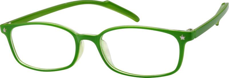 Angle view of Square Glasses 240524 in Green